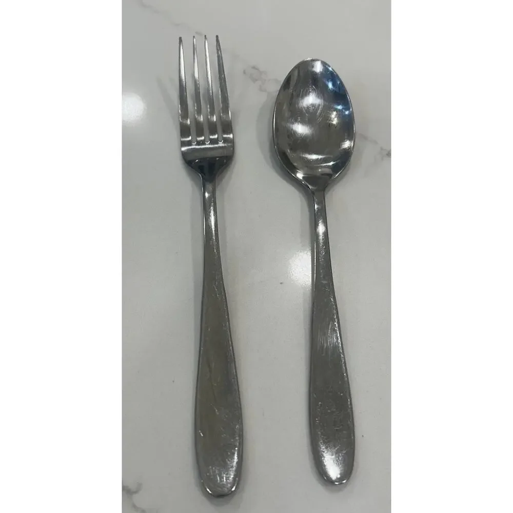 Vtg Robinson Reposa Glossy Stainless 18/10 Flatware Dinner Fork and Teaspoon MCM